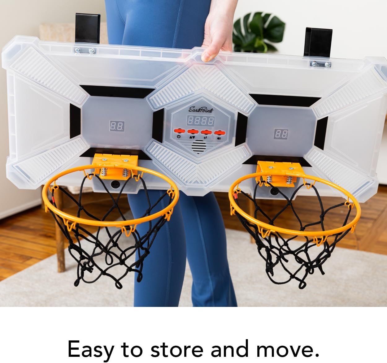 EastPoint Mini Basketball Hoop - Multi Color, Pack of 1 - Effortless Over-the-Door Basketball Hoop Setup - Compact Design for Field Day Games - Head-to-Head Kids Birthday Party Games MISSING BASKET BALLS